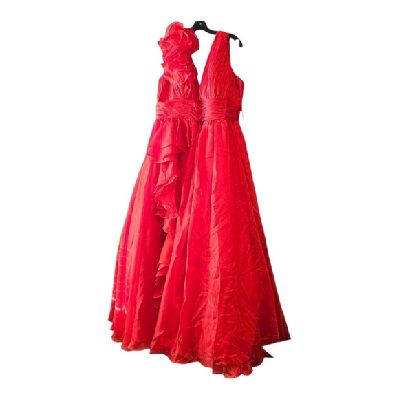 Mac Duggal Red One Shoulder Dress - Picture 5 of 5